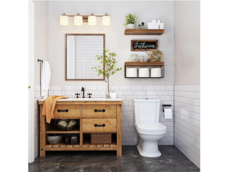 Bathroom Shelves Over Toilet - Paper Storage Wall Mounted Farmhouse Decor
