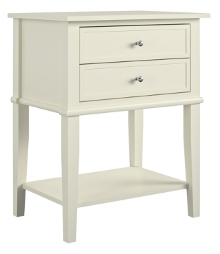 Home Franklin Accent Table with 2 Drawers, Soft White