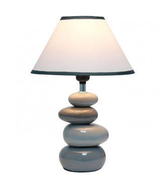 14.7" Shades of Gray Ceramic Stacked Stone Standard Table Lamp