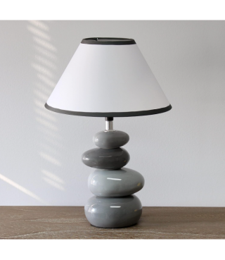 14.7" Shades of Gray Ceramic Stacked Stone Standard Table Lamp