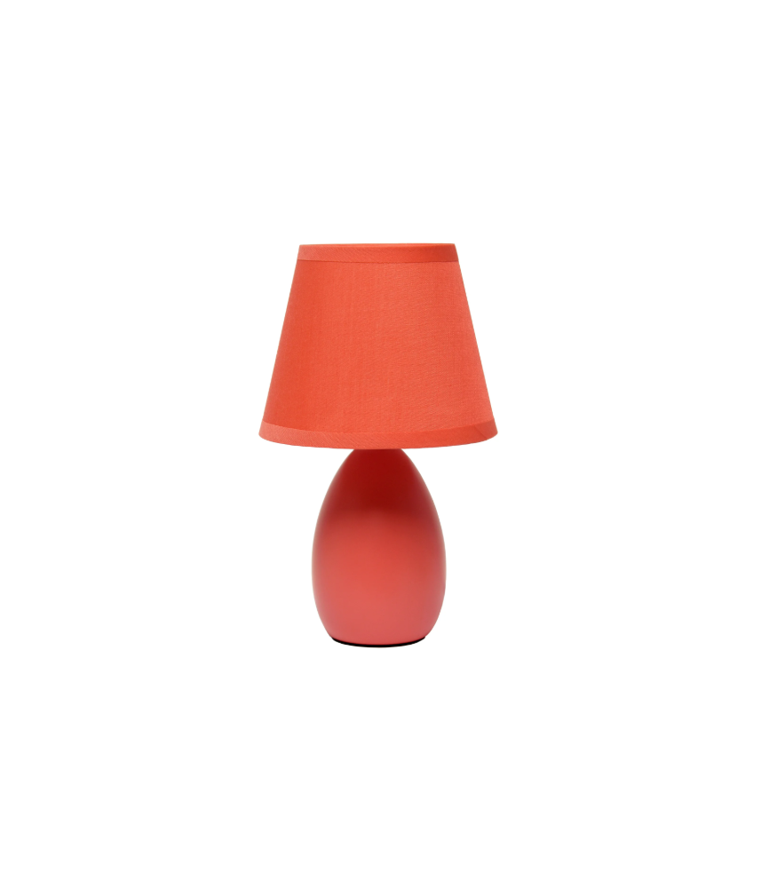 Multi-Color Egg Oval Mini Ceramic Table Lamp with Matching Shade 9.45"