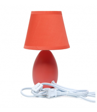 Multi-Color Egg Oval Mini Ceramic Table Lamp with Matching Shade 9.45"