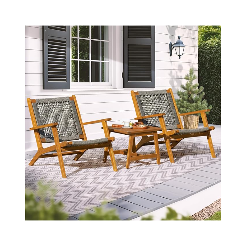 Heavy Duty 400lbs Capacity Patio Bistro Set 3 Piece Outdoor