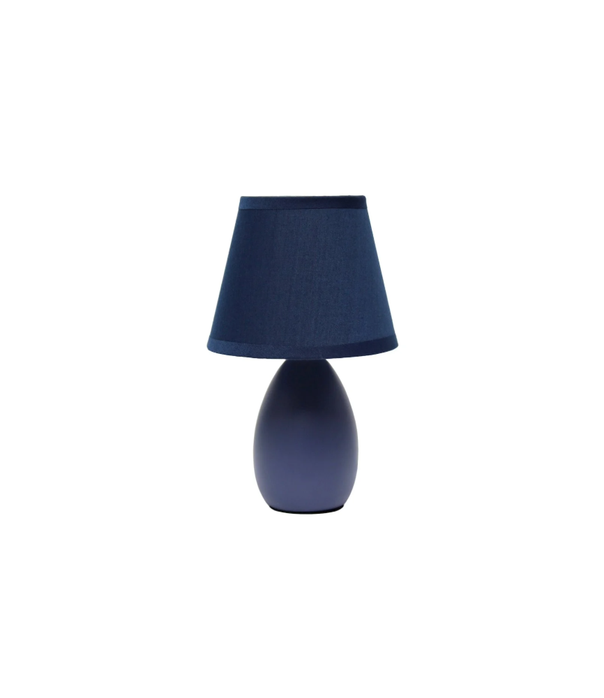 Multi-Color Egg Oval Mini Ceramic Table Lamp with Matching Shade 9.45"