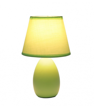 Multi-Color Egg Oval Mini Ceramic Table Lamp with Matching Shade 9.45"