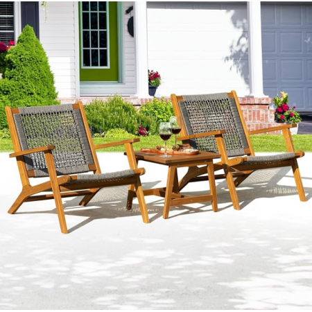 Heavy Duty 400lbs Capacity Patio Bistro Set 3 Piece Outdoor