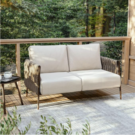 Deep Seating Patio Furniture for Garden, Porch, Balcony & Backyard | Chestnut & Apricot
