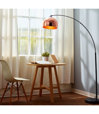Oval Arc Floor Lamp with Solid Marble Base 66.93"