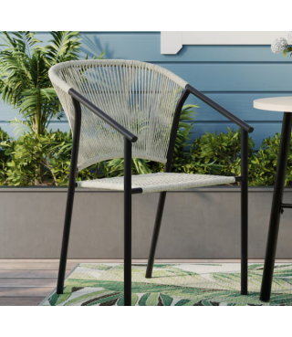 Bay Stackable Chair with Woven Seat 30''