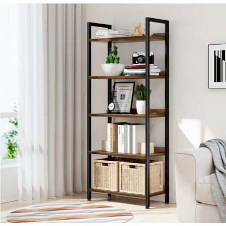 Bookshelf, 5 Tier Bookshelves, Home Office Bookcase Shelf Storage Organizer