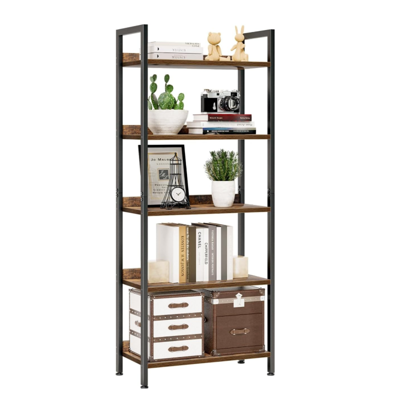 Bookshelf, 5 Tier Bookshelves, Home Office Bookcase Shelf Storage Organizer
