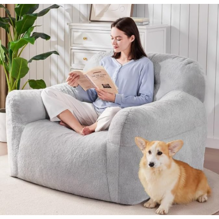 Bean Bag Chair for Adults - Large Bean Bag Couch with Armrests