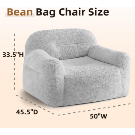 Bean Bag Chair for Adults - Large Bean Bag Couch with Armrests