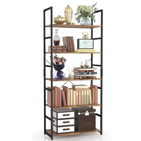 5 Tier Bookshelf, Tall Bookcase Shelf Storage Organizer