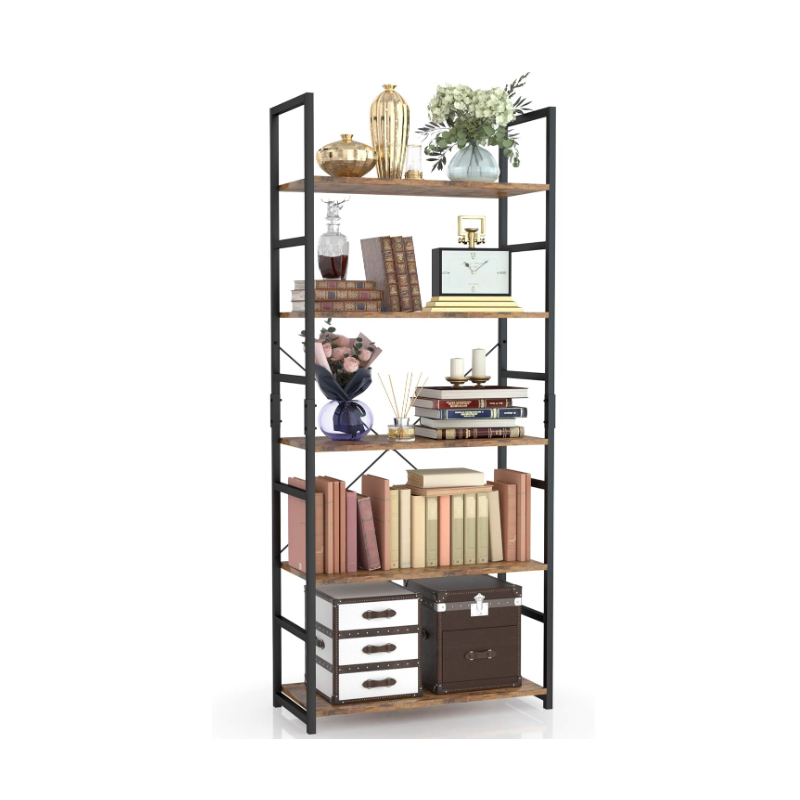 5 Tier Bookshelf, Tall Bookcase Shelf Storage Organizer