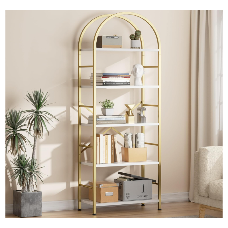 Arched Bookshelf 5 Tier Bookcase Shelf for CDs/Books Arched Bookshelf 5 Tier Bookcase Shelf for CDs/Books