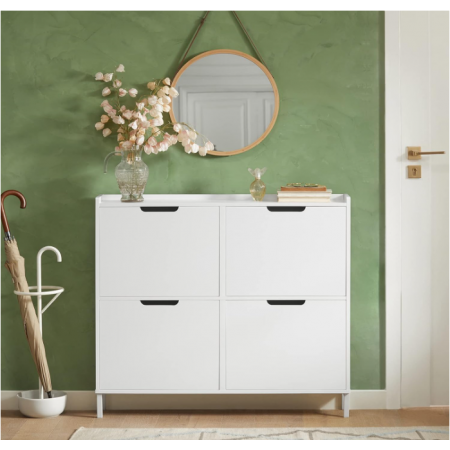 Shoe Cabinet with 4 Flip-Drawers