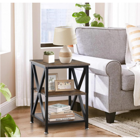 Square End Table with Storage Shelf