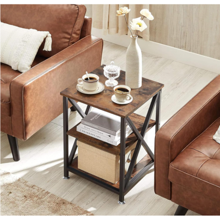 Square End Table with Storage Shelf
