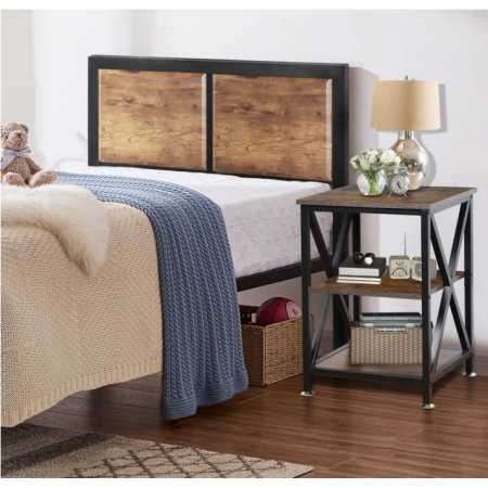 Square End Table with Storage Shelf