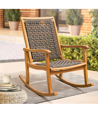 Wood Wicker Rocking Chair