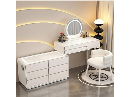 Makeup Vanity with Drawers - Smart Vanity Desk with Speakers & Charging Station