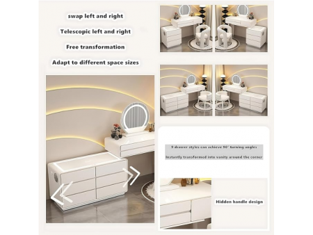 Makeup Vanity with Drawers - Smart Vanity Desk with Speakers & Charging Station