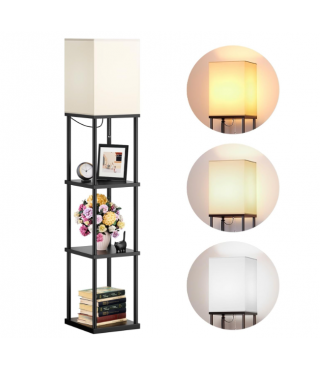 Janpanese Style Floor Lamps with Shelves, 4-Tier Shelf Floor Lamp 63''