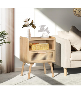 Side Table with Drawer Open Shelf