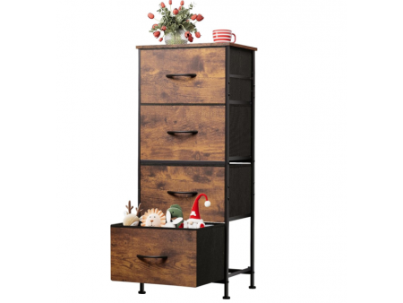 WLIVE Dresser with 4 Drawers, Fabric Storage Tower, Organizer Unit for Bedroom, Hallway, Entryway
