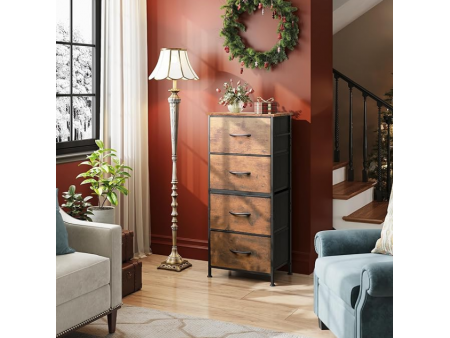 WLIVE Dresser with 4 Drawers, Fabric Storage Tower, Organizer Unit for Bedroom, Hallway, Entryway