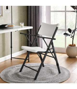 Commercial Plastic Folding Chair with Armrests (Set of 2)