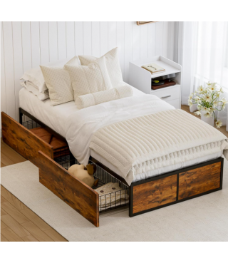 Bed Frame with 2 XL Storage Drawers