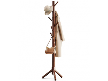 Pipishell Sturdy Wooden Coat Tree with 8 Hooks