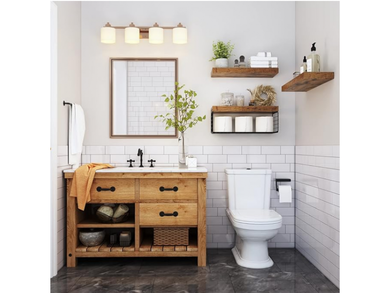 Bathroom Shelves Over Toilet - Wall Mounted Floating Shelves Toilet Paper Storage Small Farmhouse