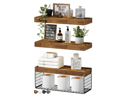 Bathroom Shelves Over Toilet - Wall Mounted Floating Shelves Toilet Paper Storage Small Farmhouse