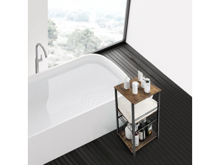 Small Bathroom Floor Storage Cabinet 3 Tier Corner Storage Organizer with Drawer Freestanding